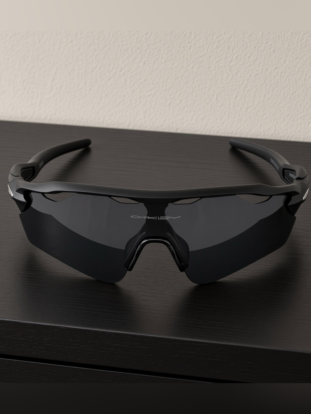 Oakley Black Wraparound Sports Sunglasses